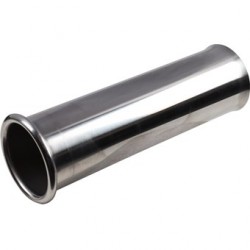 Tail pipe, 45.5x170x60 mm, Stainless Steel, polished