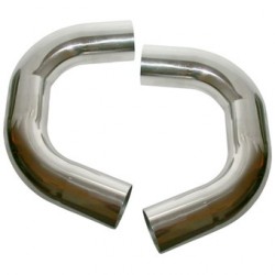 Connecting tube, from exhaust to catalytic converter, Stainless Steel, polished